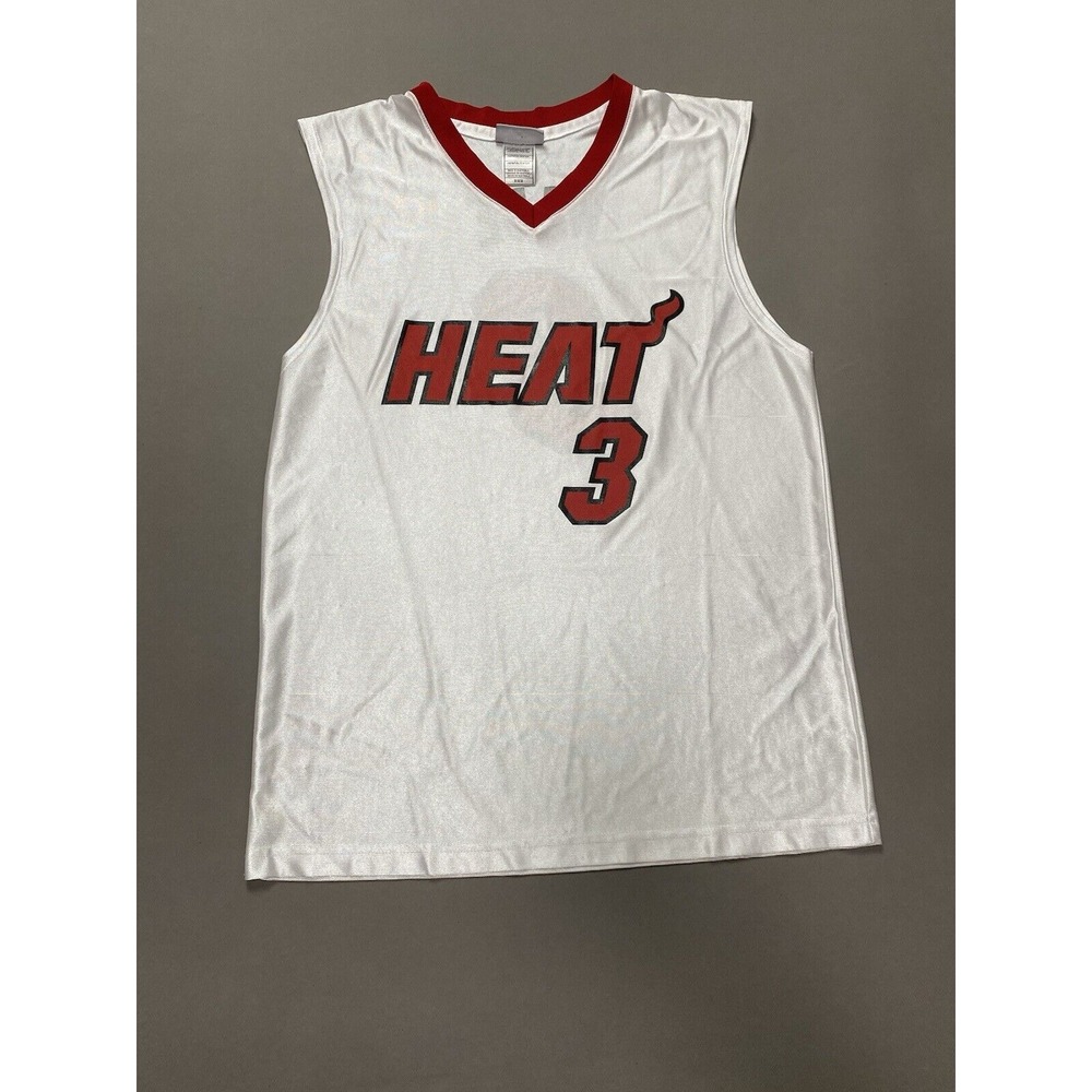 Miami Heat Dwyane Wade 3 NBA Jersey White Red Size M